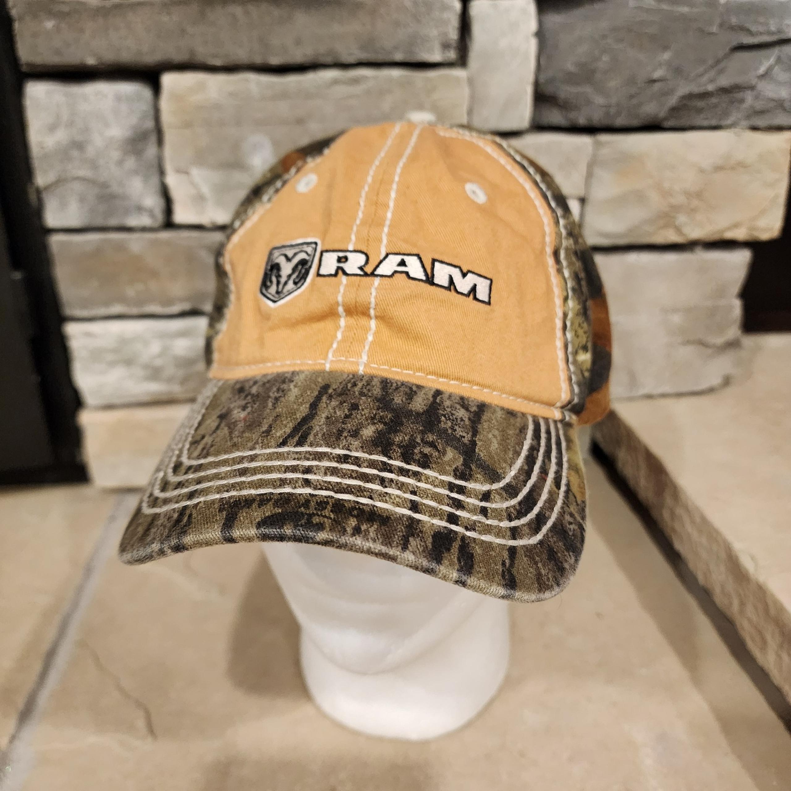 Camo DODGE RAM trucks ball cap white Black logo unisex adult HAT 75% cotton
