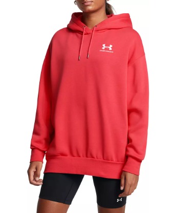 NWT UA Women's Icon Fleece Oversized Hoodie Racer Red/White Size: XL