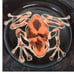 Vintage Poisonous Neon Orange Dart Frog Black Centerpiece Bowl 3D UP Art Pottery