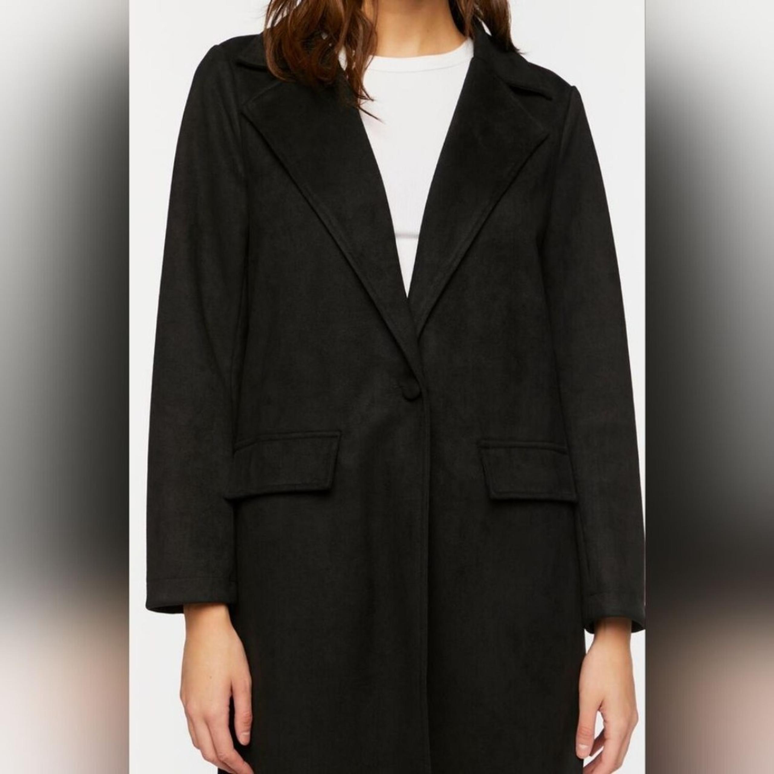 FOREVER 21 faux suede trench coat black medium
