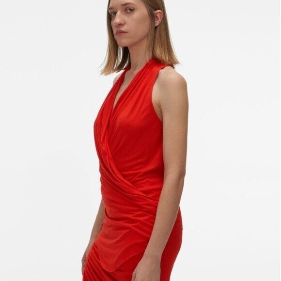 Helmut Lang Top Women's Size Small Helium Pink Overlap Draped In Sleeveless