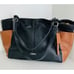 COACH Colorblock Blk/Brn PARK Carrie Leather TOTE ShoulderBag Satchel Purse EuC