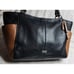 COACH Colorblock Blk/Brn PARK Carrie Leather TOTE ShoulderBag Satchel Purse EuC