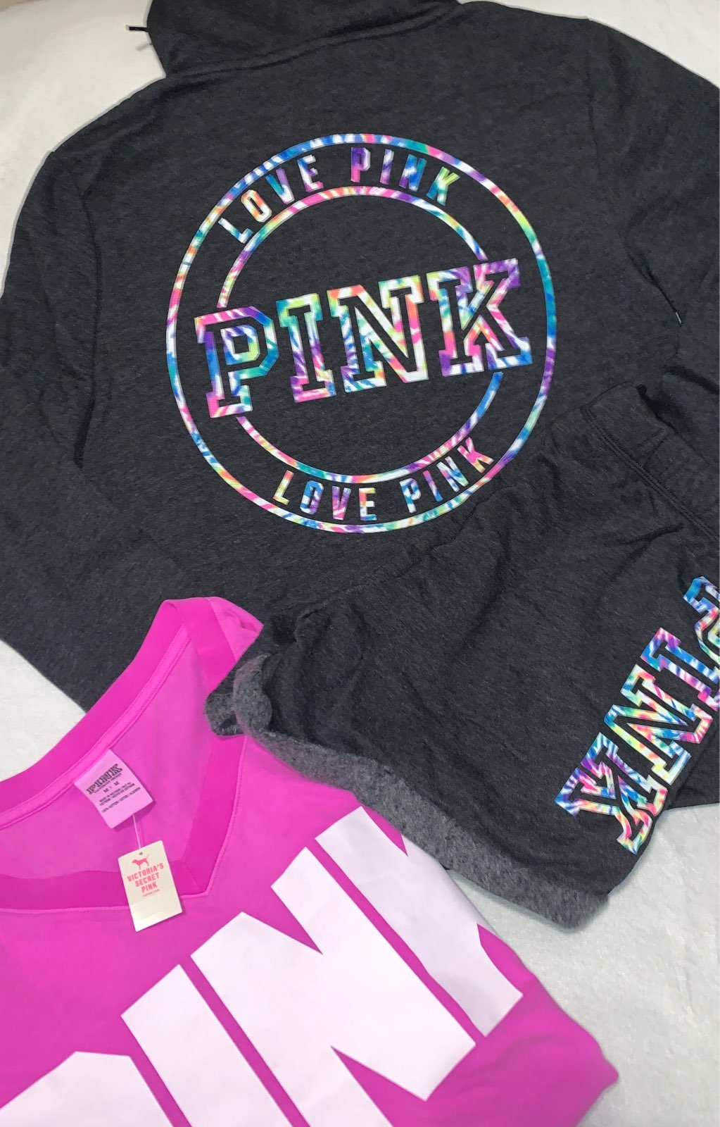 Pink M twisted in tie dye listing