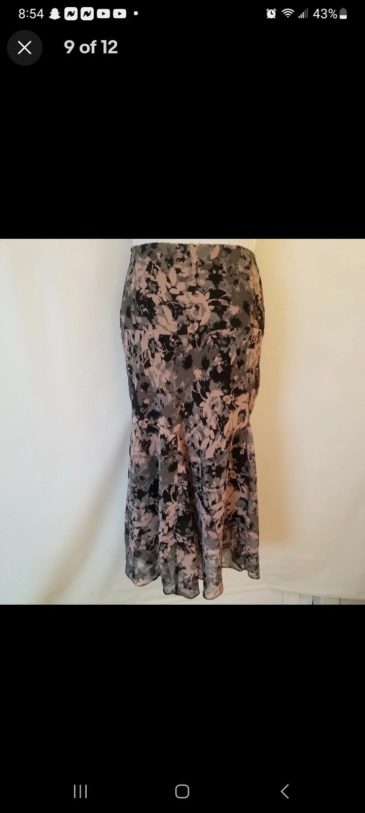 AXCESS A Liz Claiborne Company black gray and pink skirt size 10