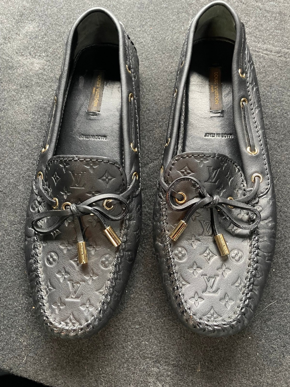 Black Louis Vuitton loafers Sz 38