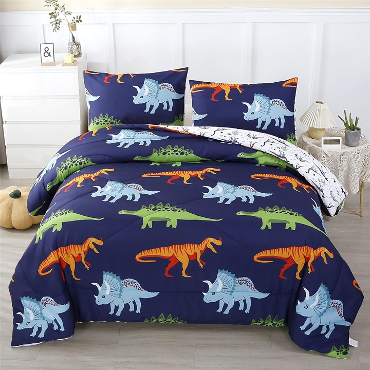 3pcs Queen Cartoon Dinosaur Comforter Set -8sz5