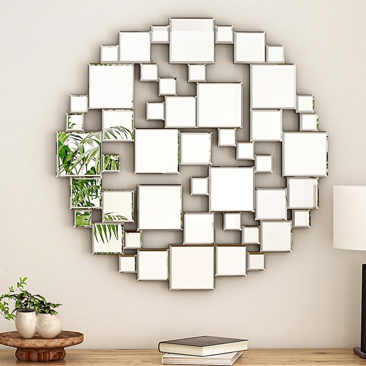 23.6 x23.6 Silver Decorative Mirror for Modern Home Decor – Enhance Any Room