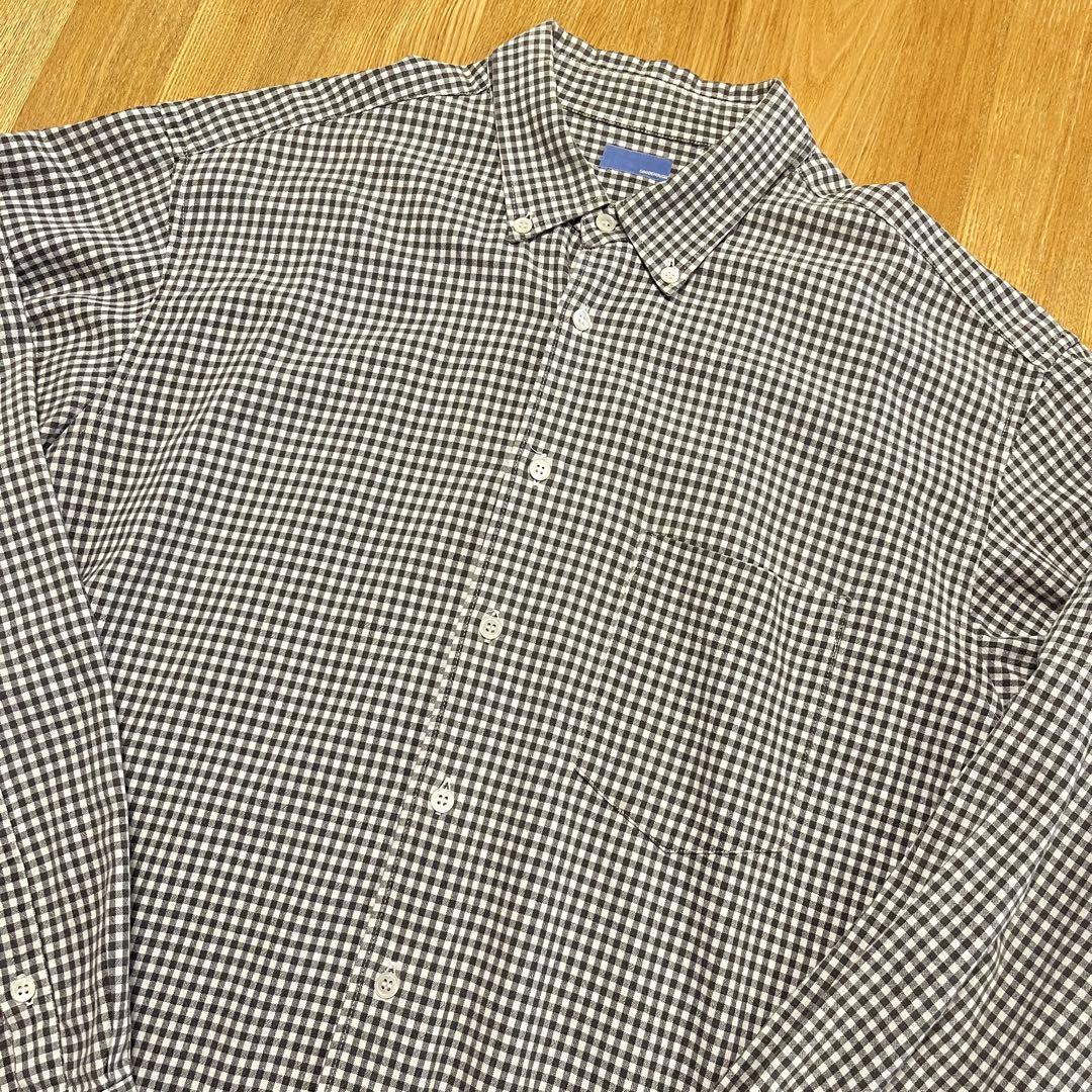 90s GOODENOUGH Good Enough Gingham Check Shirt L Black and White