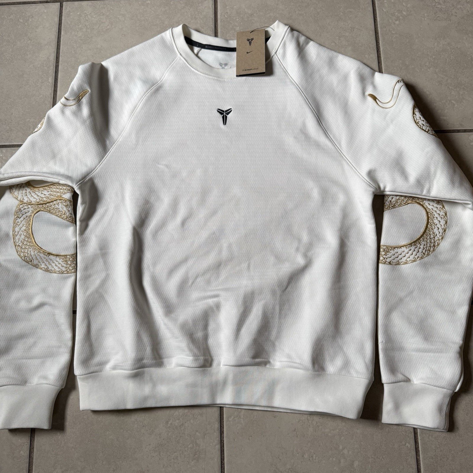 Nike Kobe "Year of Mamba" Thermal Crewneck White Sz Large Mens