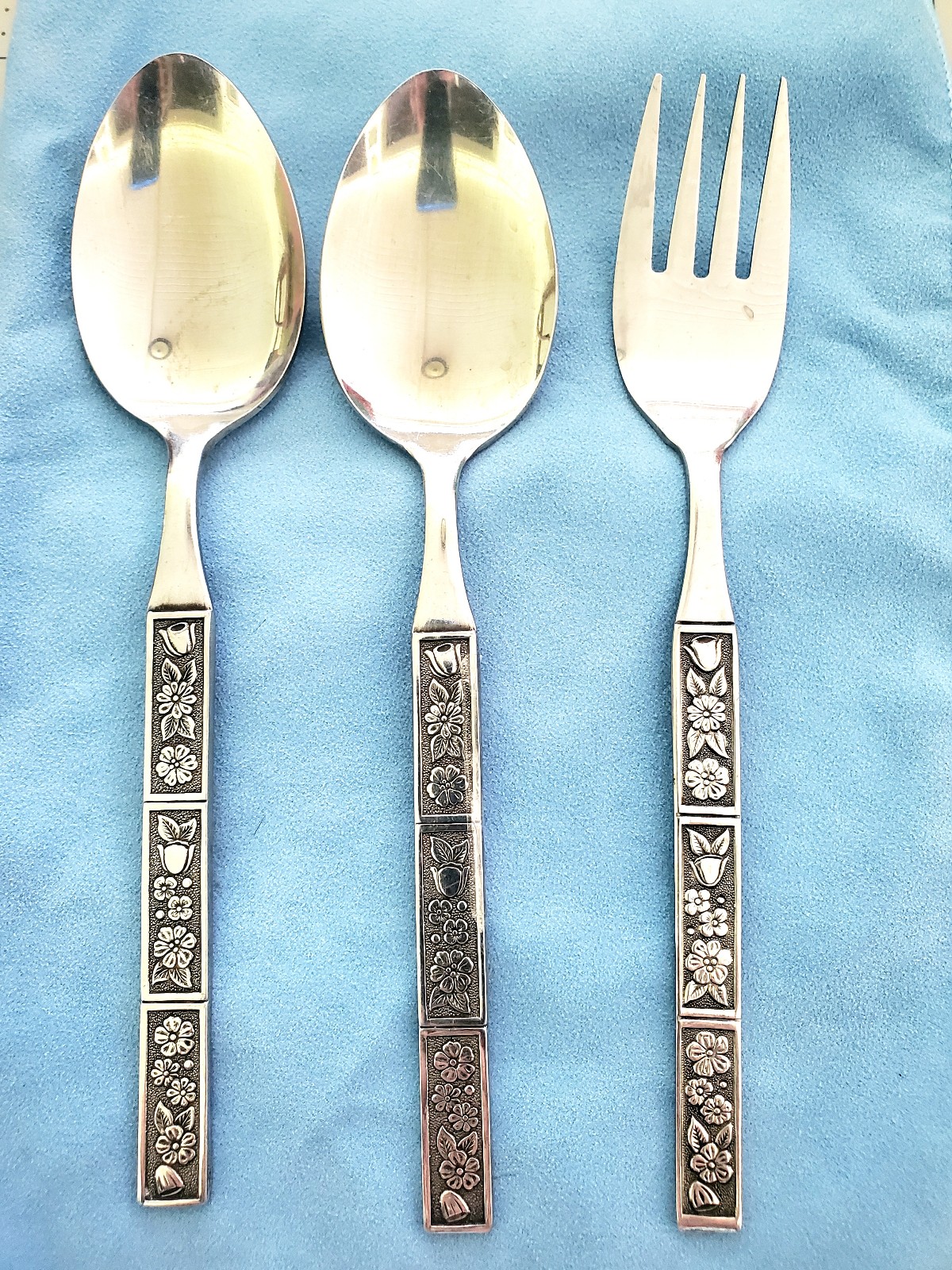 3 Piece Northland Stainless Flatware Serveware 2 Japan & 1 Korea SPRING FEVER