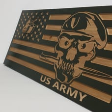 Wooden American Flag ARMY