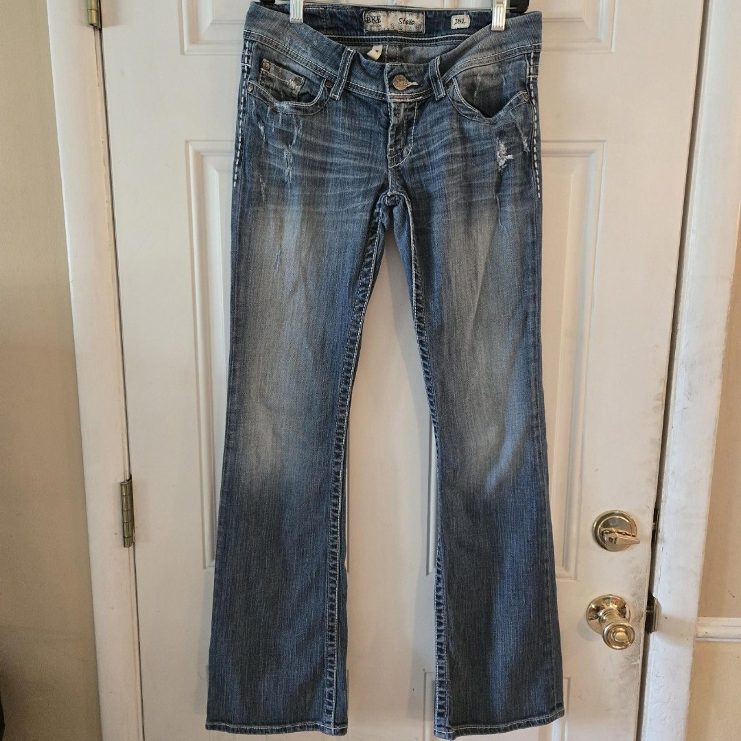 Buckle Jeans Womens 28x33 Blue BKE Stella Low Rise Flare Western Cowgirl Rodeo