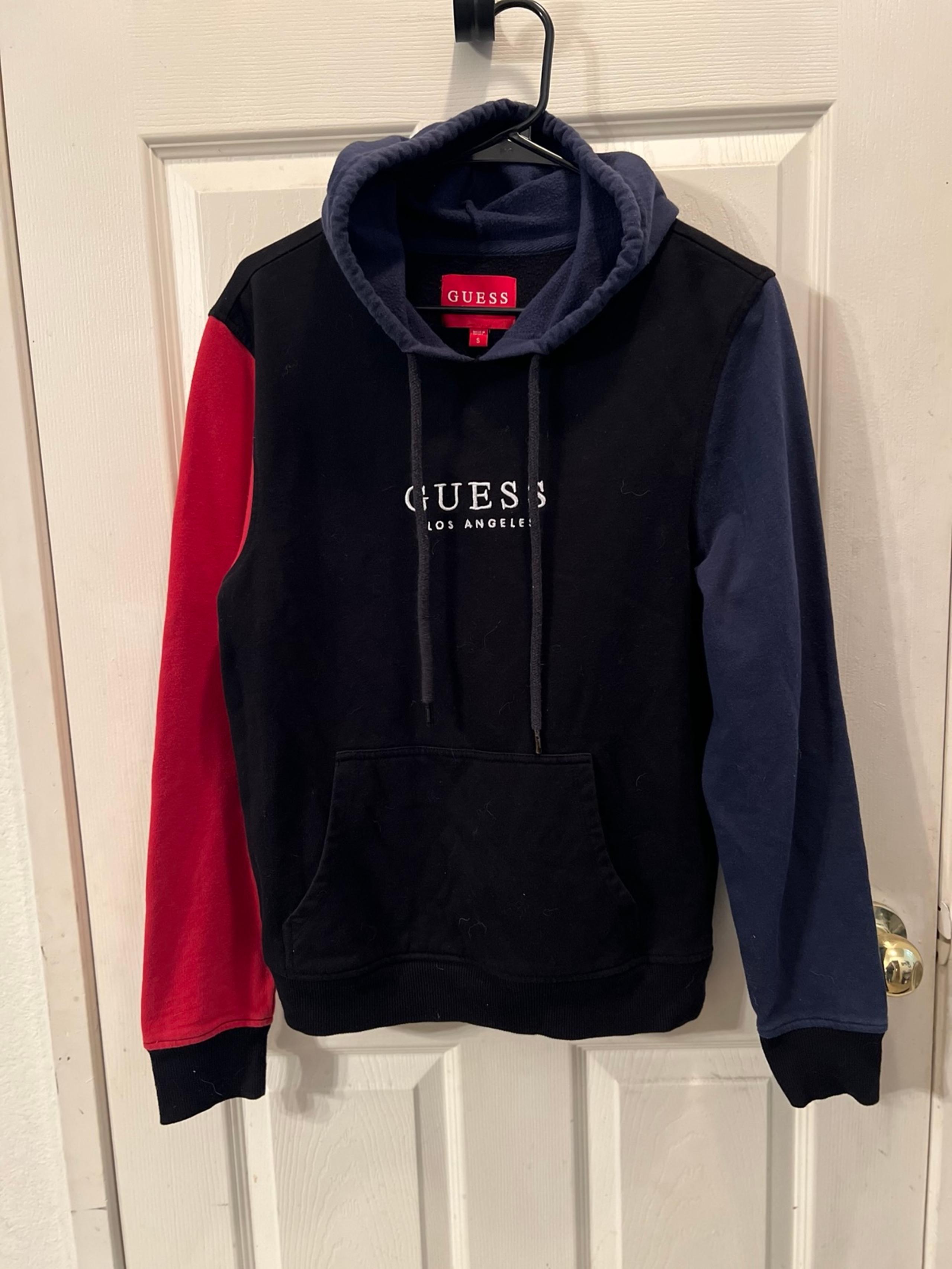 Women’s GUESS Los Angeles Black With Red And Navy Arms Hoodie Size Small