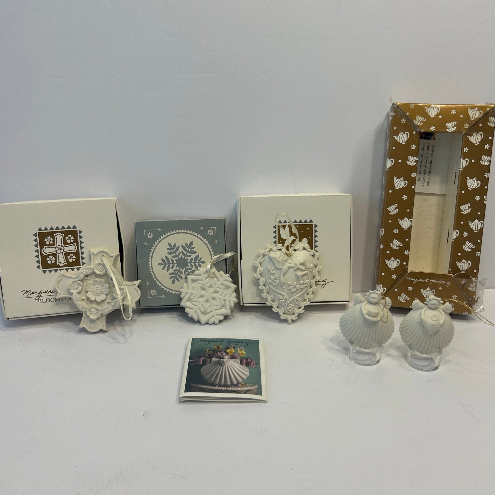 Christmas Margaret Furlong Bisque Ornament 1989, 1997,  1998, 1999 Lot of 4 in B