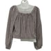 Madewell Puff-Sleeve Button-Front Crop Top Cotton Plaid Brown White Womens S NWT