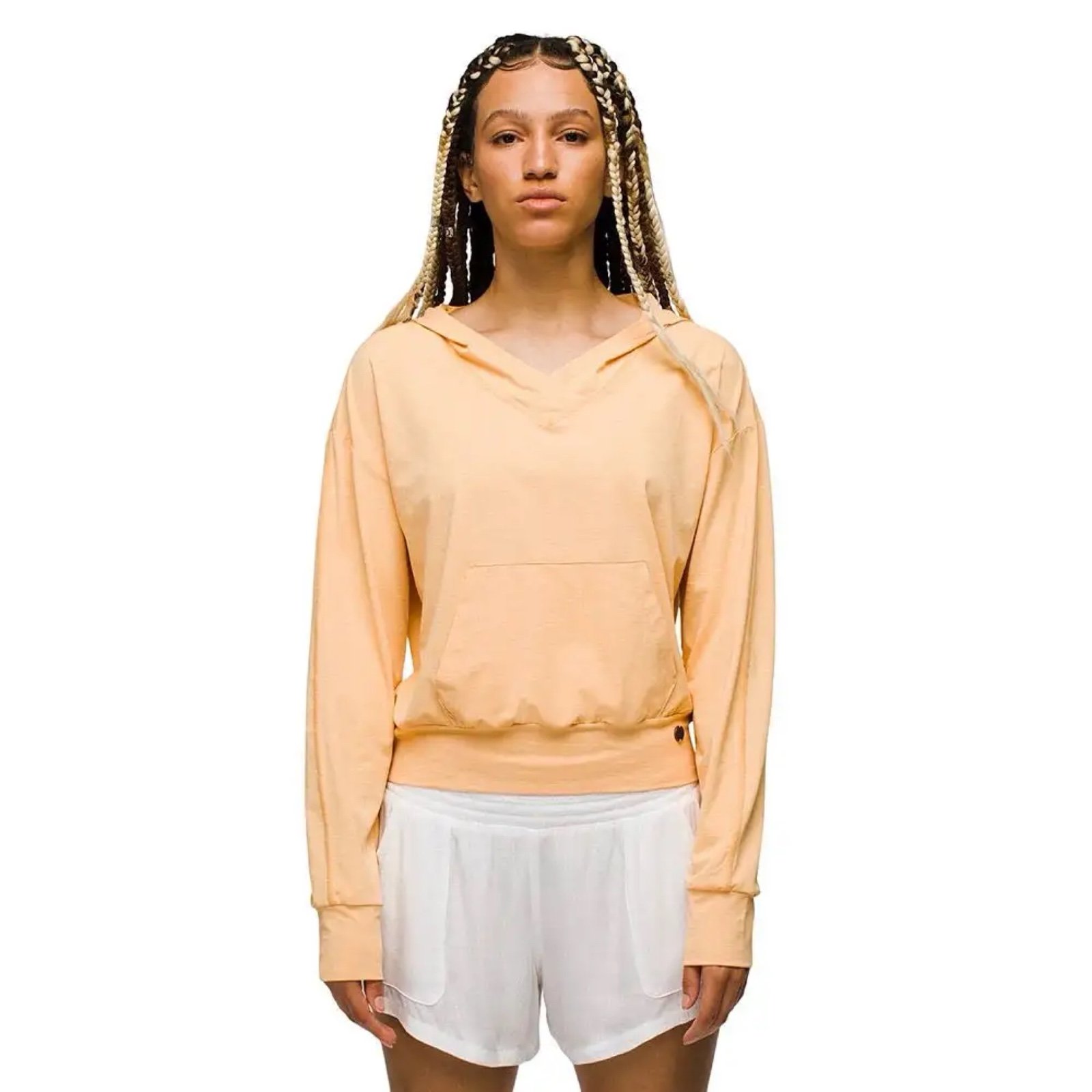 Prana Eileen Hoodie Hooded Long Sleeve Top Aura Glow Orange Womens Size XL NWT
