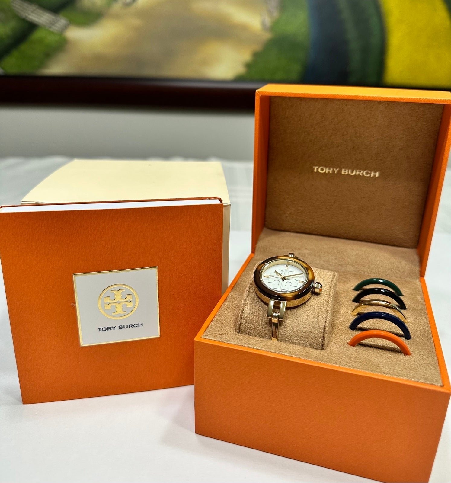 NWT TBW2100 Tory Burch Gigi Bangle Gold Tone Watch