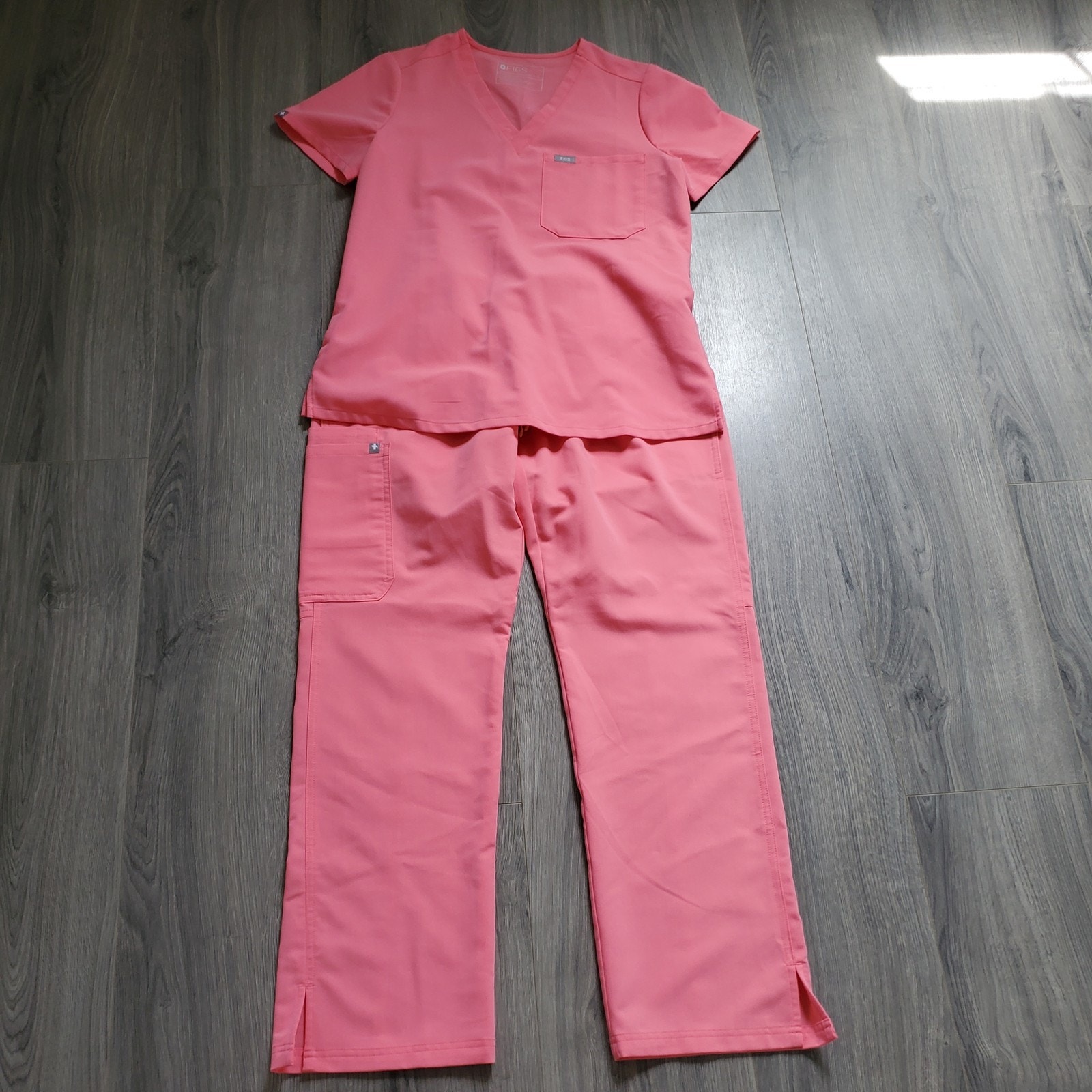 Figs Scrub Set Womens Small Medium Pink Technical Collection Stretch Uniform