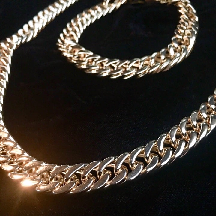 DOUBLE CUBAN LINK CHAIN BRACELET 18KGOLD
