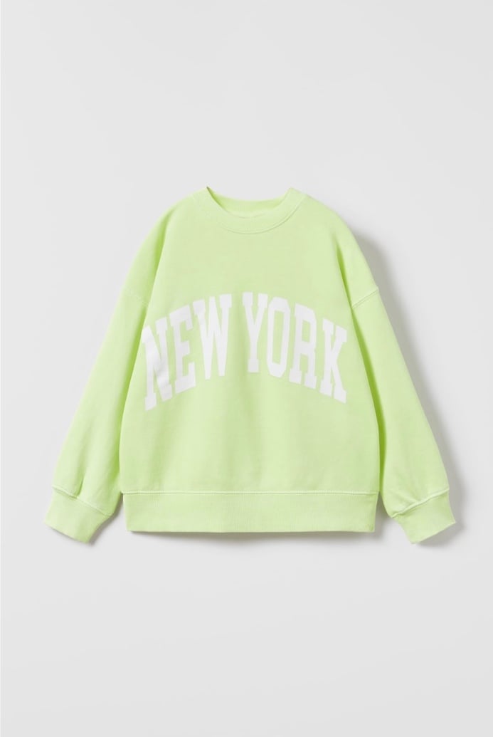 ZARA KIDS NEON TEXT SWEATSHIRT