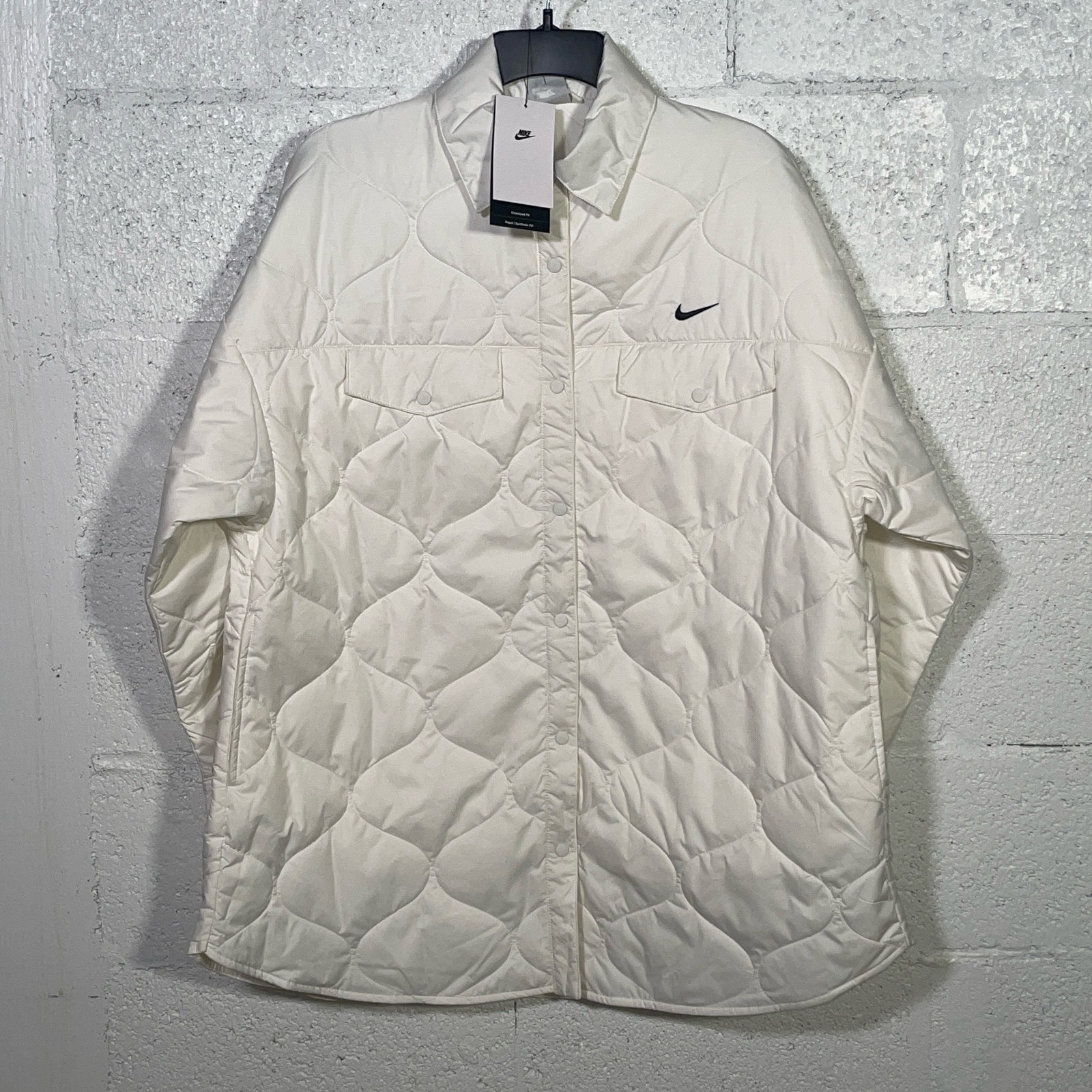 Nike Women's Sportswear Essentials Quilted Trench Coat - Sail/black