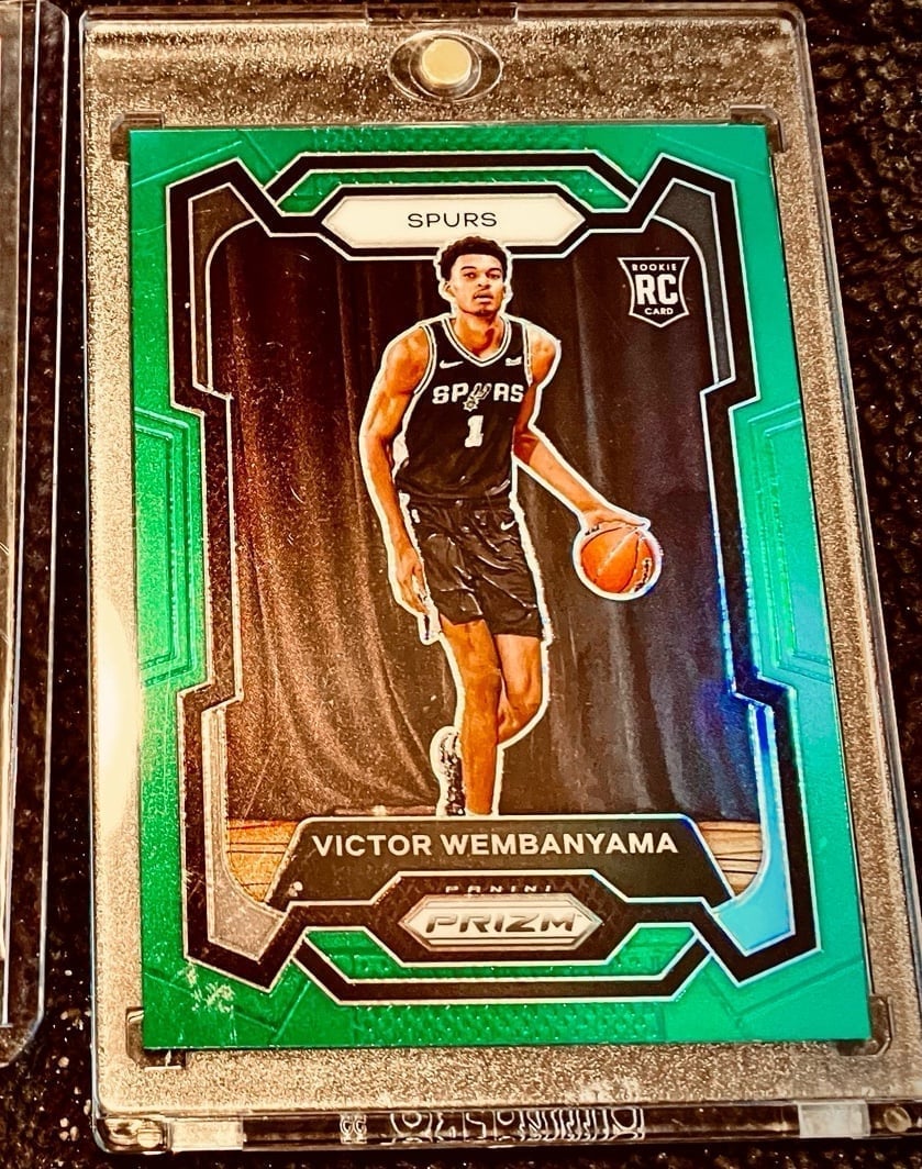 2024 Victor Wembanyama Green Prizm Rookie Card Perfect Centering and Sharp Edges