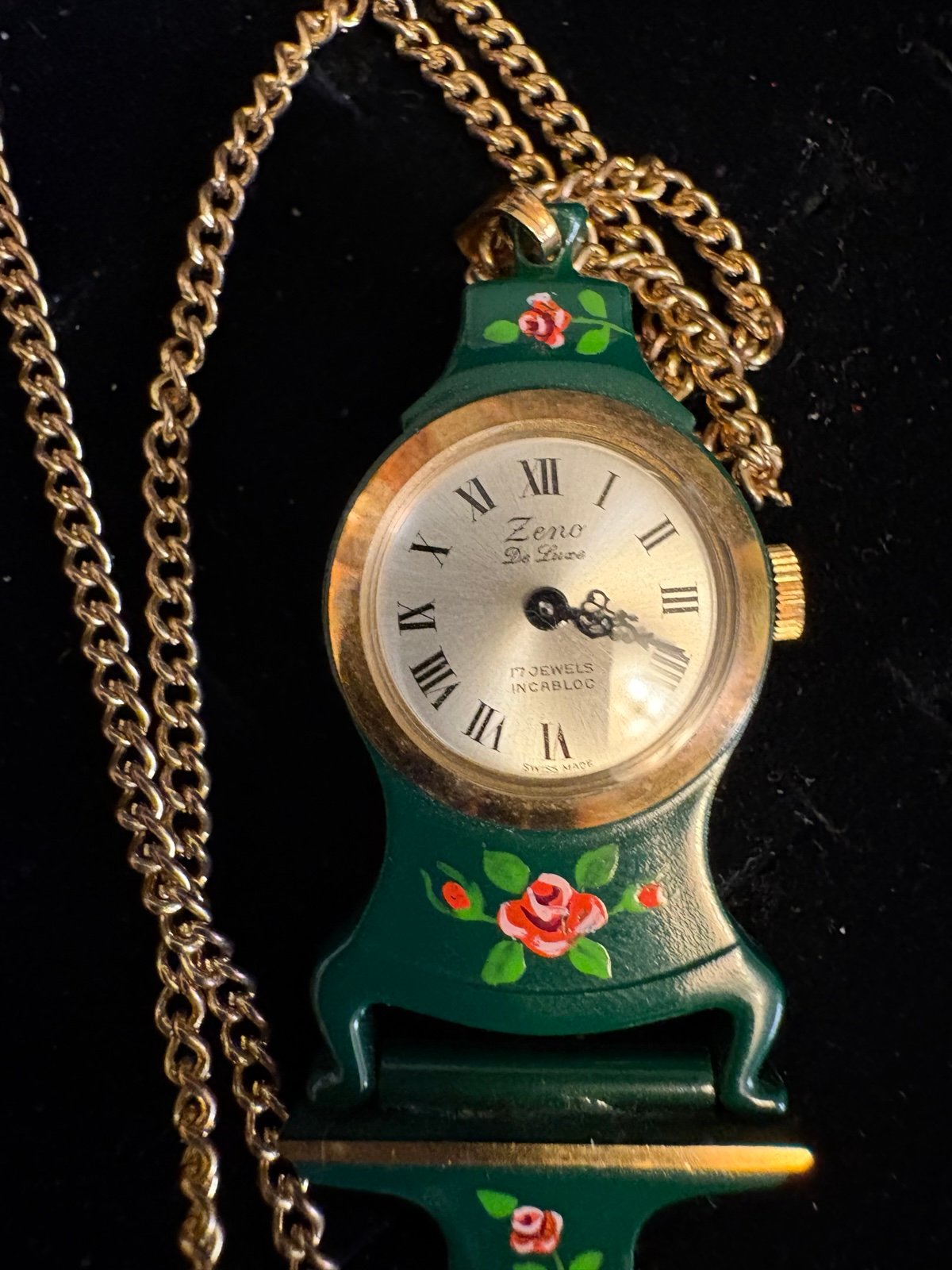 Vintage Sandoz style Zeno deluxe ladies pendant watch necklace Swiss made