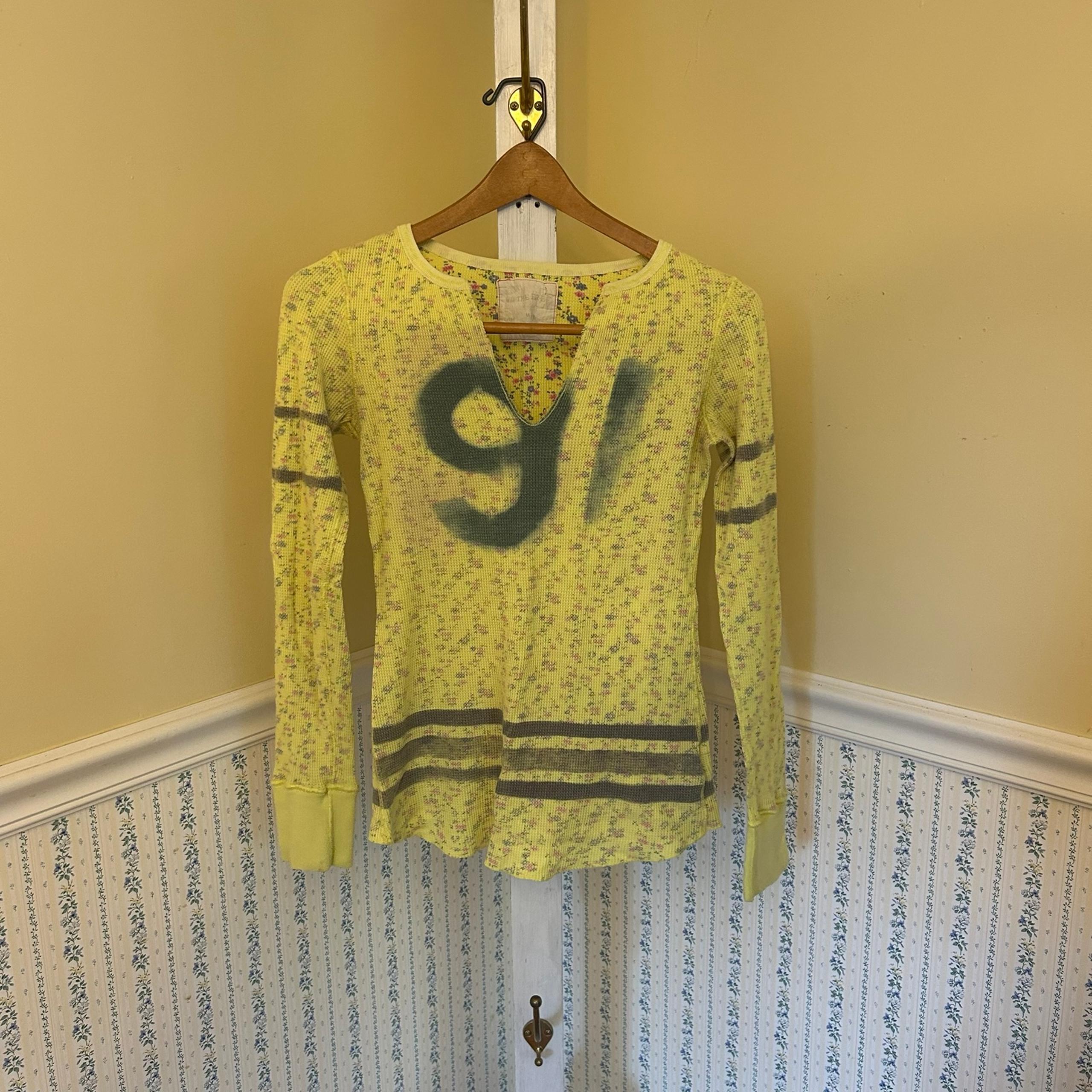 Free People We The Free Floral Waffle Knit Top