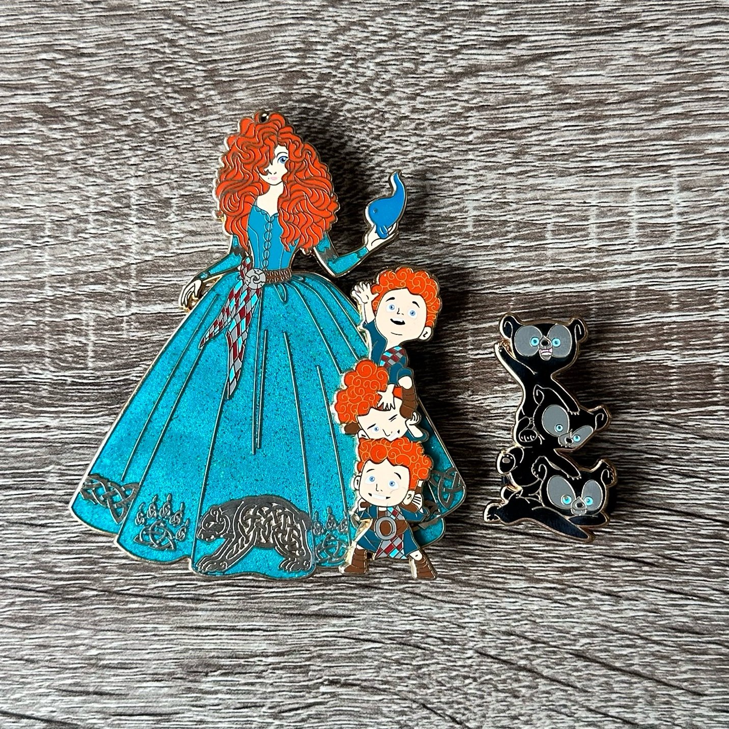 Disney Pixar Brave Merida with Bears Fantasy Pin Bundle Lot