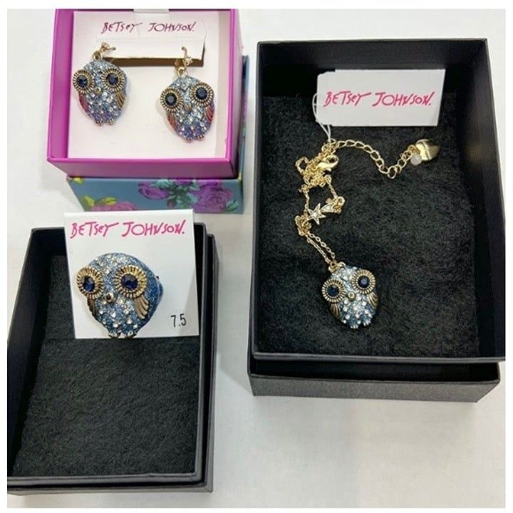 Betsey Johnson NWT Owl Jewelry Set