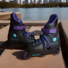 Vintage Rollerblade Lightning 3 Wheel Inline Skates 38-4 Women's 7 Men's 5.5