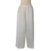 Caroline Rose Linen Wide-Leg Ankle Pants White Semi-Sheer Made in USA Size L