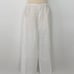 Caroline Rose Linen Wide-Leg Ankle Pants White Semi-Sheer Made in USA Size L