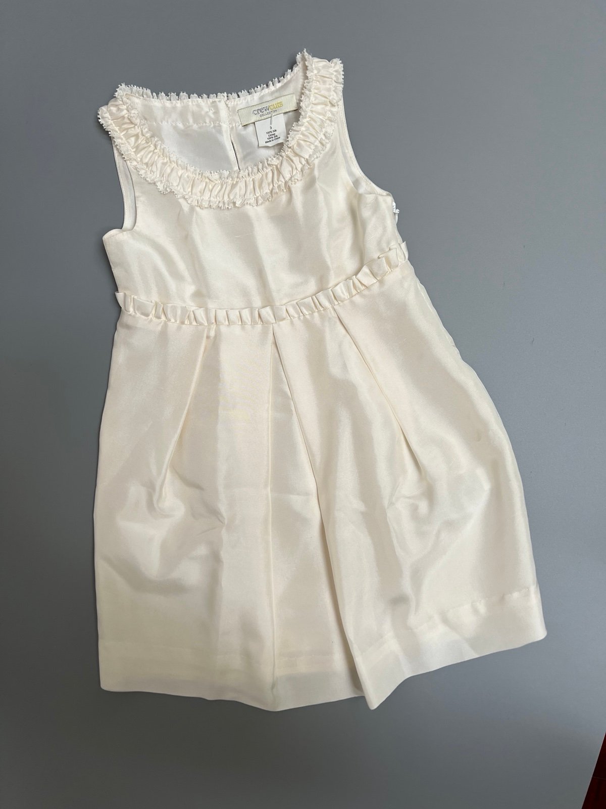 J.Crew Crewcuts collection ivory silk dress-NWT