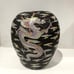 Antique Asian Chinese Qianlong Black Glaze Famille Rose Porcelain Dragon Jar Pot