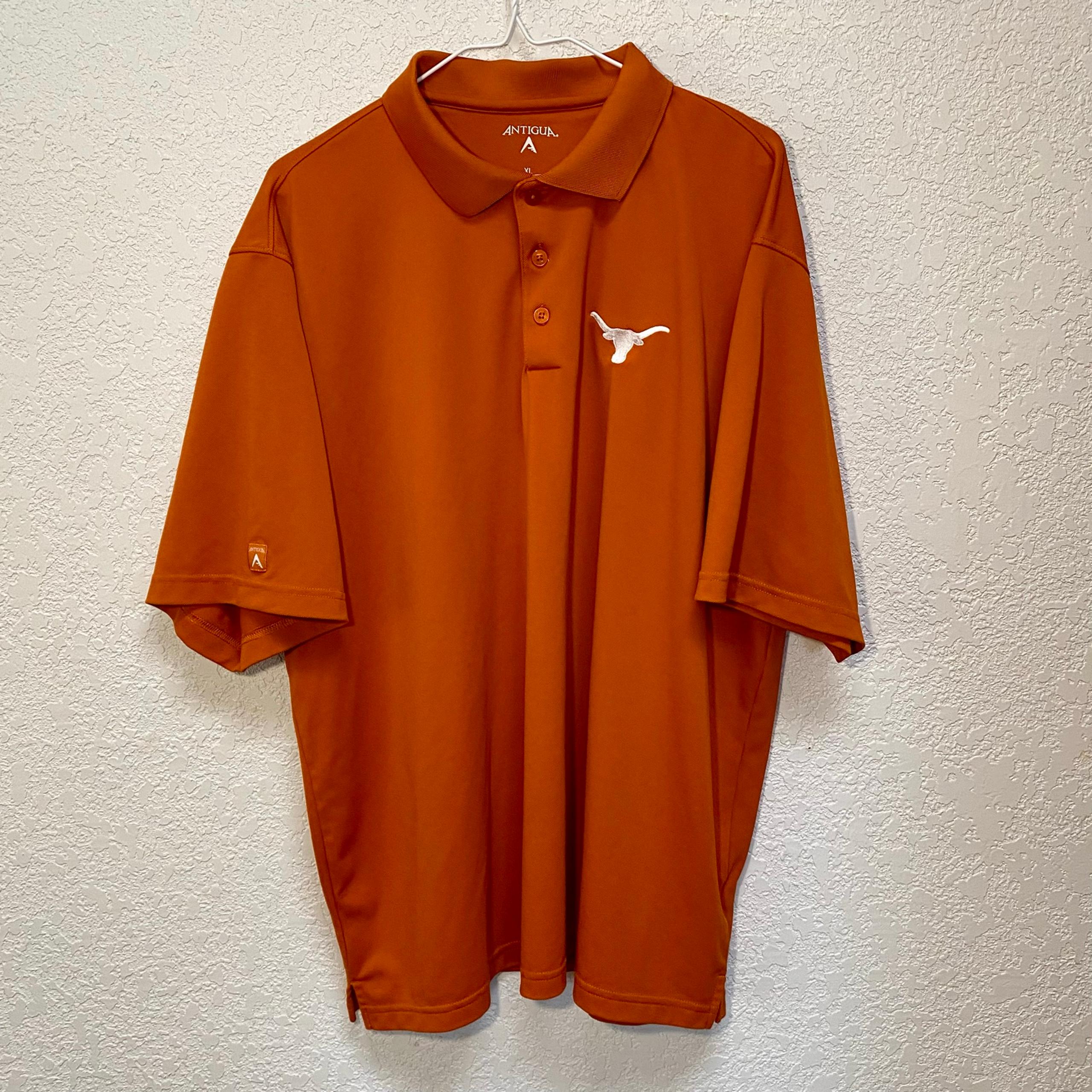 Antique Texas Longhorns Polo Mens XL Burnt Orange Athletic Sportswear Golf Shirt
