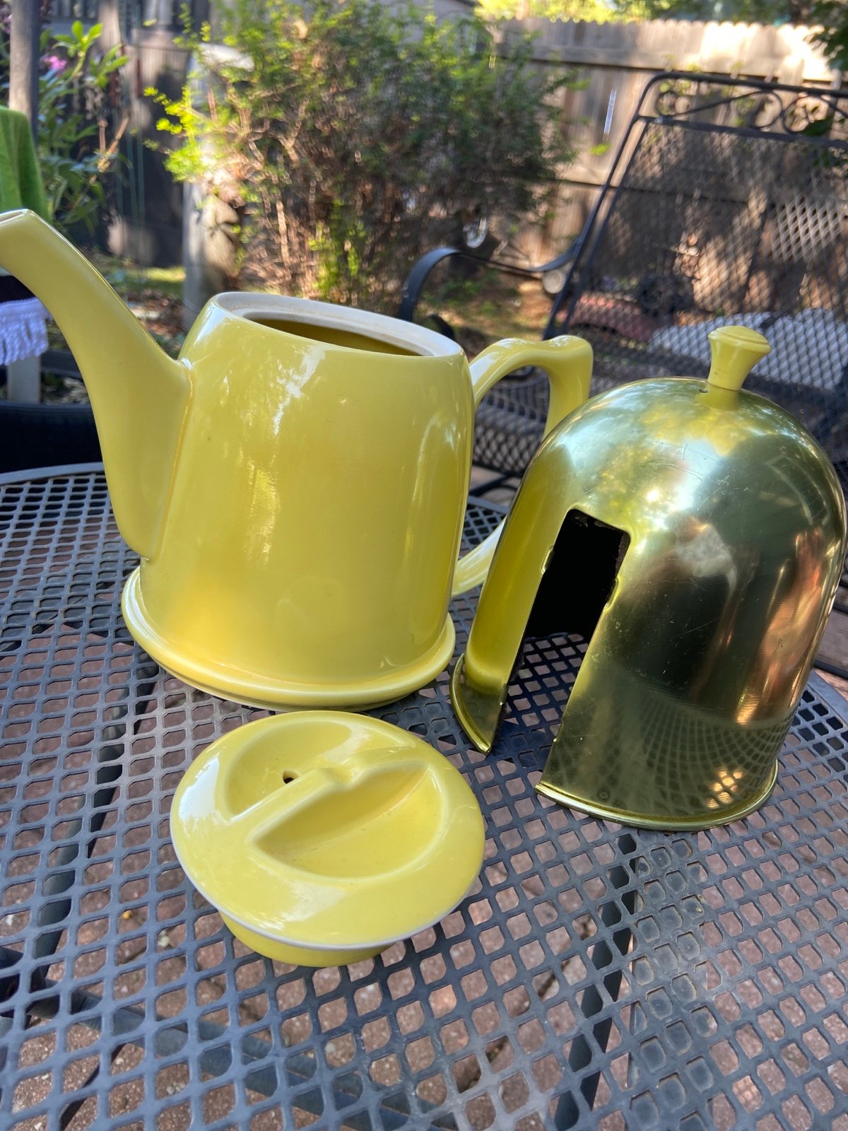 Yellow Hall teapot with cozy