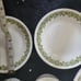 Vintage 9 piece set of corning corelle spring blossom green and white