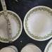 Vintage 9 piece set of corning corelle spring blossom green and white