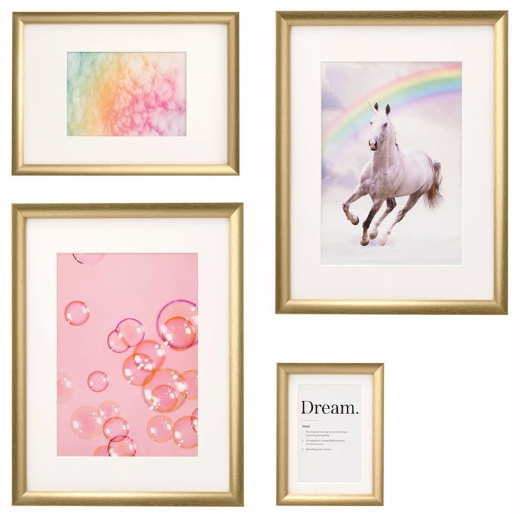 IKEA SILVERHÖJDEN Frame gold color With Poster Set Of 4 Dream BRAND NEW