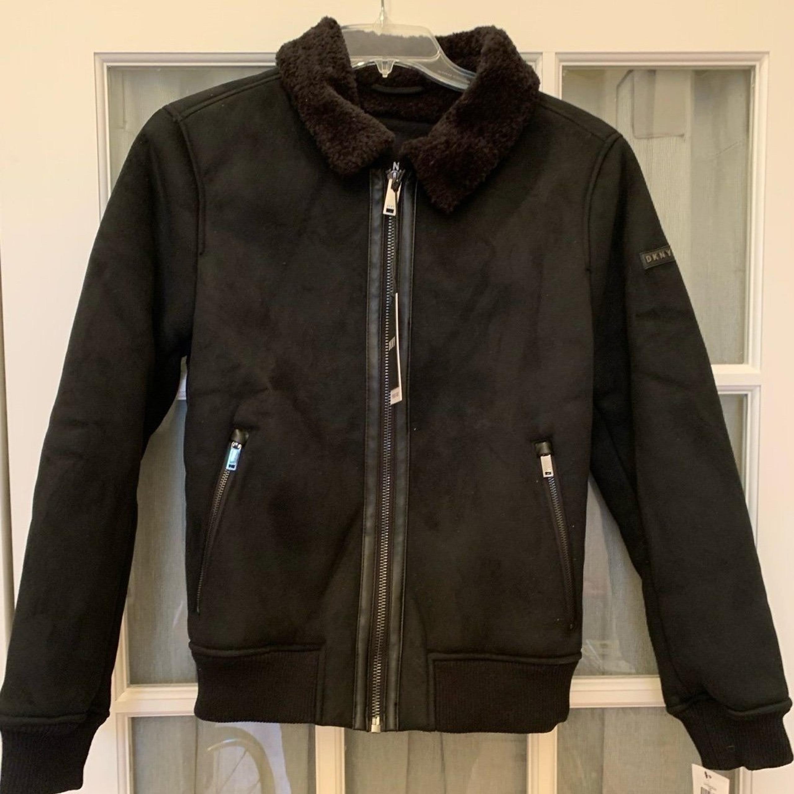 DKNY Men’s Faux Shearling Bomber Jacket