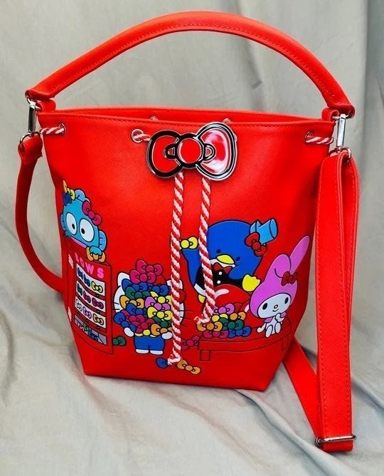 RARE REVERSE PLATE Loungefly Loves Hello Kitty Sanrio Red Crossbody Purse HEART