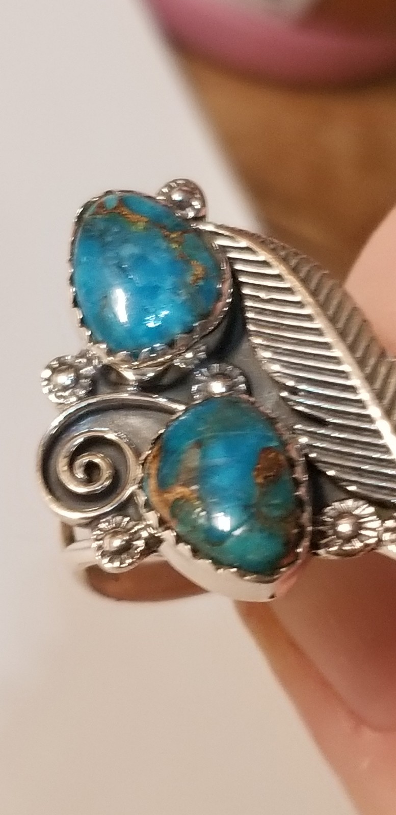 Southwest Design Genuine Arizona Copper Turquoise Ring