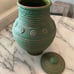 Vintage Raymor Green Ceramic Lidded Ginger Jar/Covered Urn/Vase