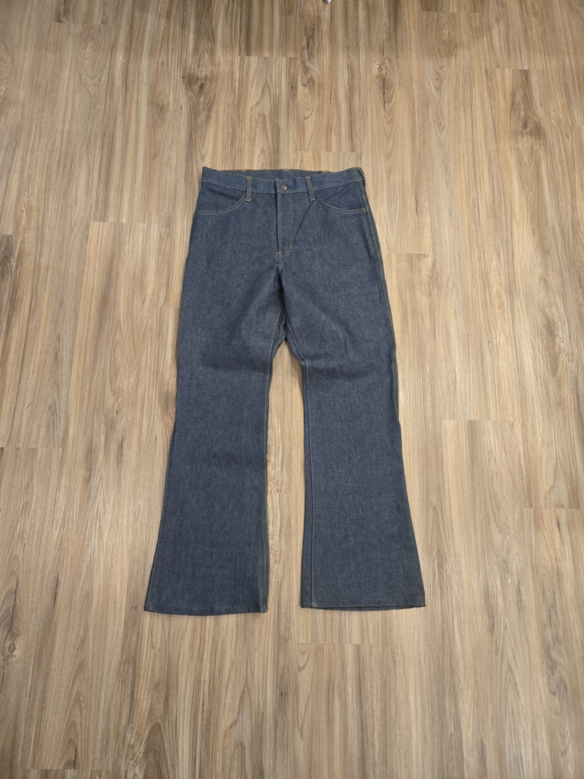 Vintage 70's Sears Thumbs Up Hands Off Denim Flare Jeans 34 X 31 New With Tags