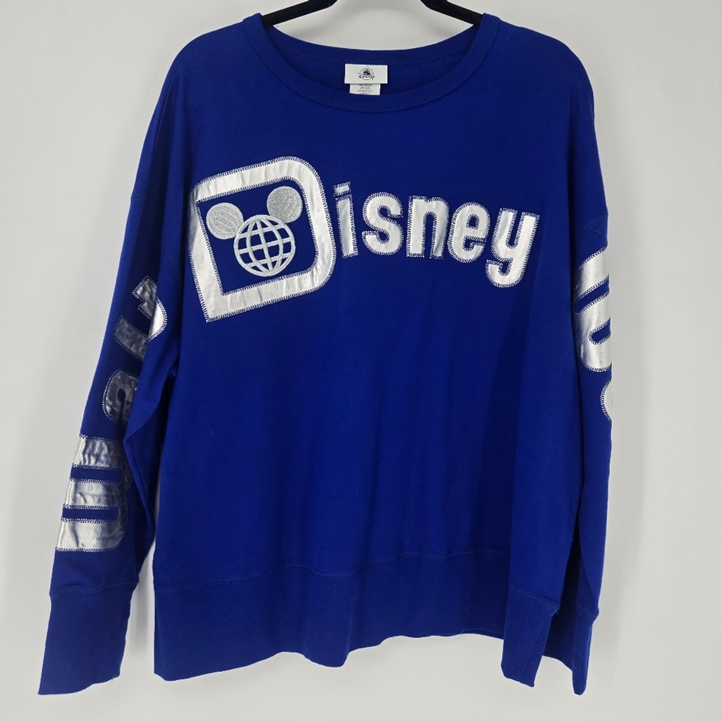 DISNEY Walt Disney World Wishes Come True Blue & Silver Sweatshirt – Size 1X NWT