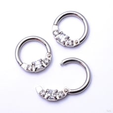 Maria Tash 14g 9.5mm Cubic Zirconia Titanium Horizontal Princess Clicker