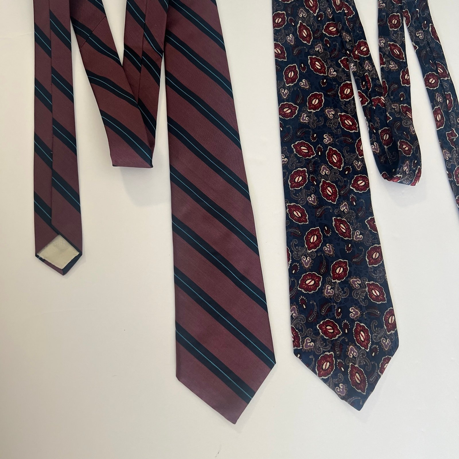 Christian Dior, All Silk, Made in USA, Striped and Patterned Ties Set of 2