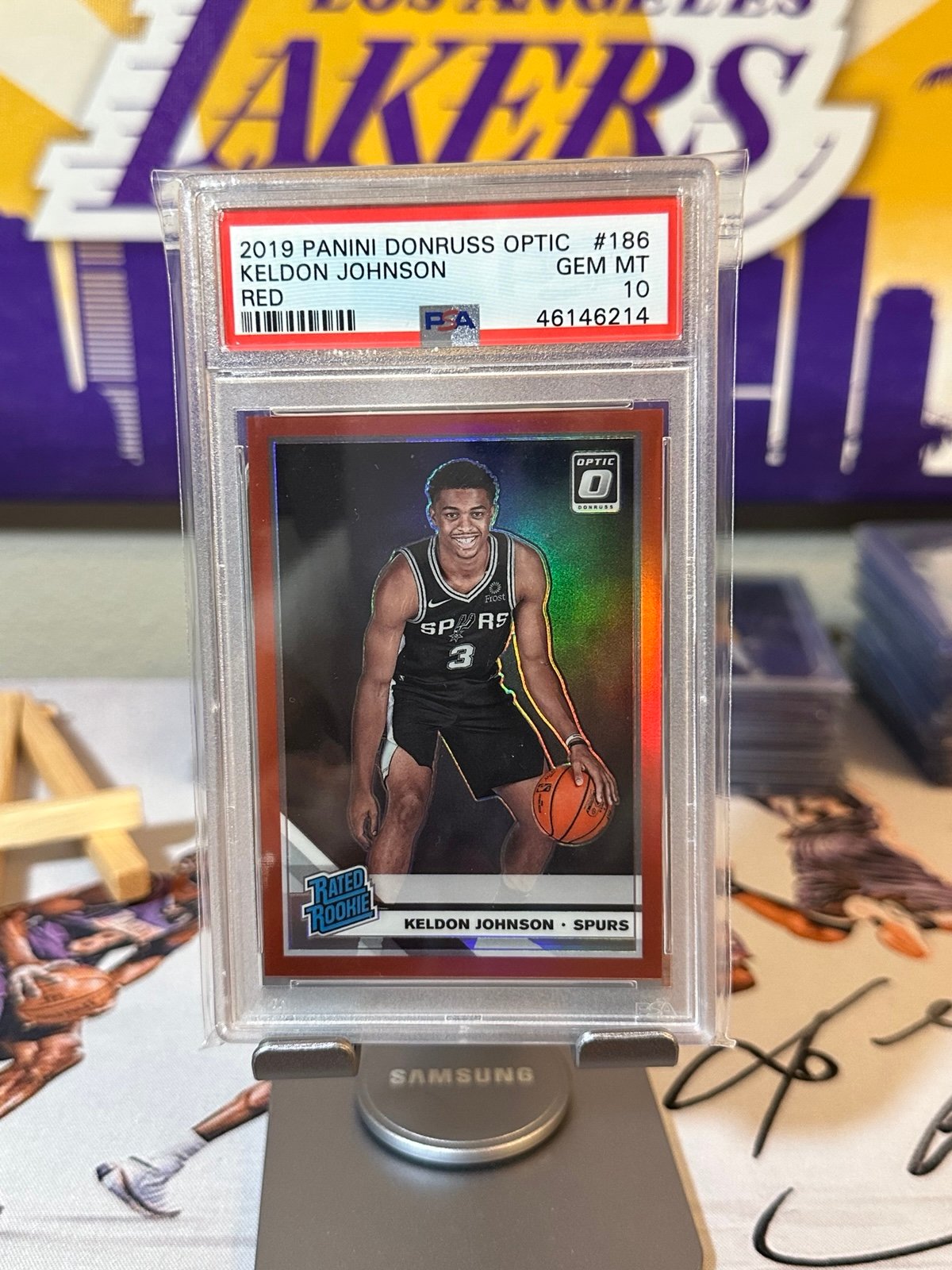 2019-2020 Donruss Optic Keldon Johnson Red Prizm /99 PSA 10 Gem Mint Spurs